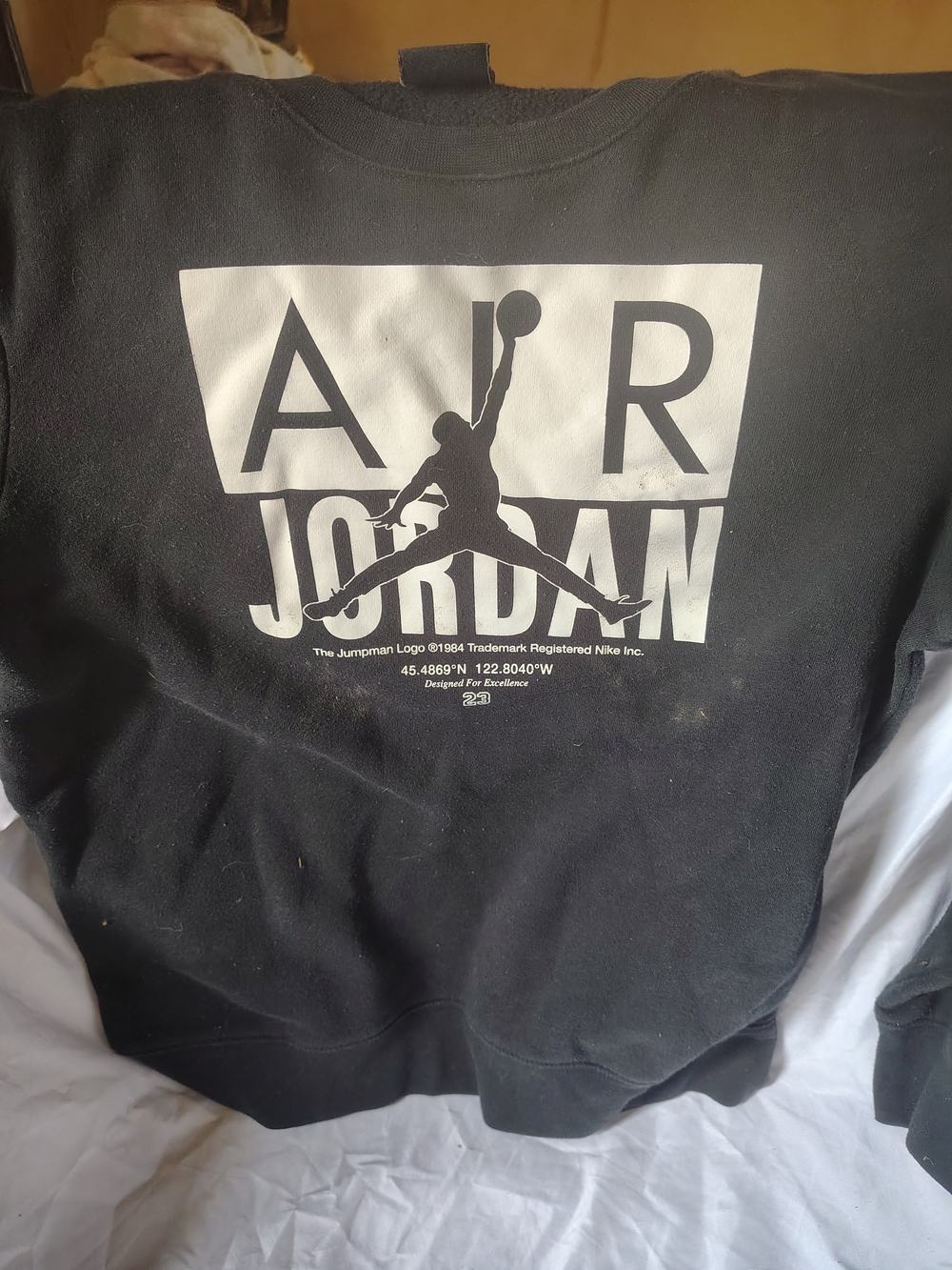 Nike Black Sweatshirt with White Jumpman AIR JORDAN Graphic